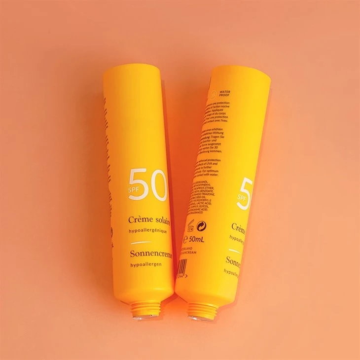 50ml Silkscreen Printing Cosmetic Plastic PE Squeeze Skincare Container Sunscreen Cream Packaging Tube